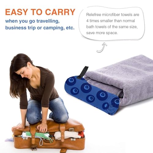 Blueberry Sea Quick Dry Bath Towels - Super Soft Bath Towels for Home, Spa, Gym, Travel - color: Blueberry Sea, size: 27.5"x55"