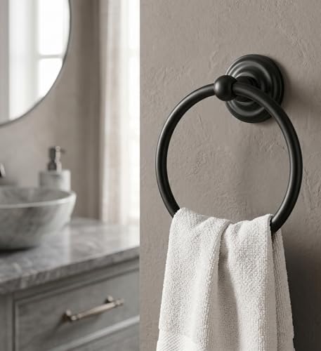 Royal Series Black Towel Ring: MBA5524 - color: Black, style: Towel Ring