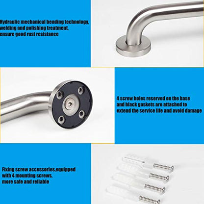 FlySkip Toilet Grab Bar,24 Inch Stainless Steel Handicap Rail for Bathroom Shower Safety,Non-Slip Hand Grips for Disabled, Elderly, Handicapped, and Pregnant Women,Floor to Wall-Mounted Support Bar | Floor to Wall-Mounted Support, 330LBS Load Capacity, St