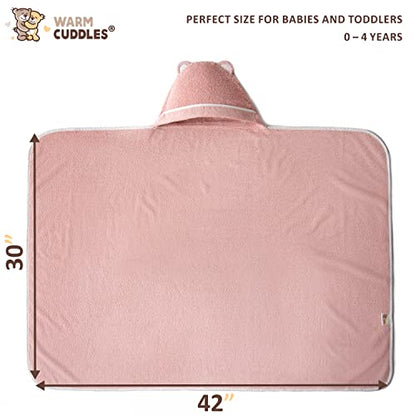 Premium Toddler Towels with Hood - Extra Soft Rayon from Bamboo Toddler Bath Towel (Pink) - color: Pink