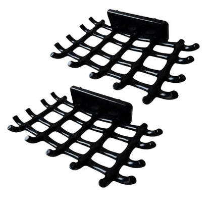 2-Pack Adhesive Soap Holder, No Drill Wall Mounted Self Draining Soap Dish for Shower Bathroom Kitchen(Black) - color: Black