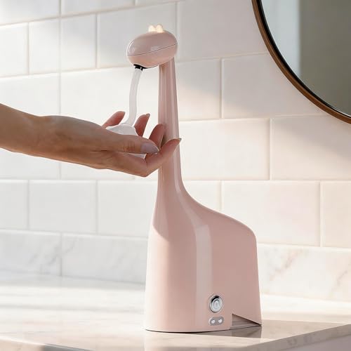 Automatic Soap Dispenser,Cute Dinosaur, Touchless, Rechargeable Foaming Soap Dispenser, 10oz/300ml, 3-Level Adjustable Foam, IPX5 Waterproof for Bathroom, Kitchen, Hotel,Restaurant, Pink - color: Pink