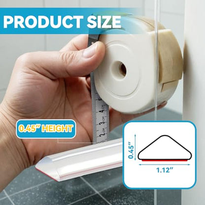 39" Collapsible Shower Threshold Water Dam Shower Barrier Keeps Water Inside Threshold Dry and Wet Separation Retention System Suitable for Bathroom Kitchen Sink Bathtub - color: Transparent, size: 39"