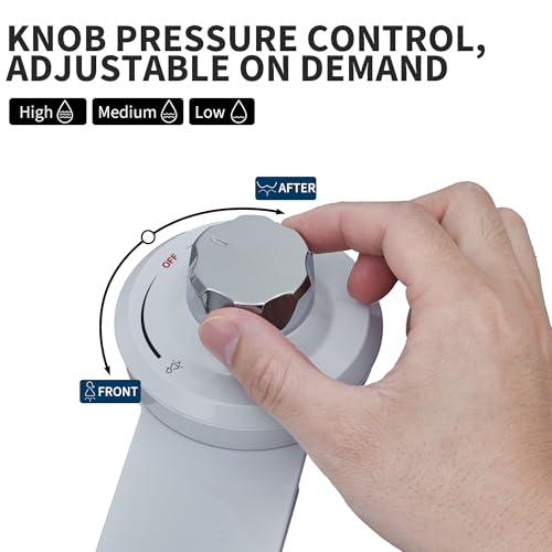 Bidet Toilet Attachment with Dual Nozzles, Non Electric Bidet Attachment for Toilet with Adjustable Water Pressure for Front and Rear Wash, Thin Profile, White