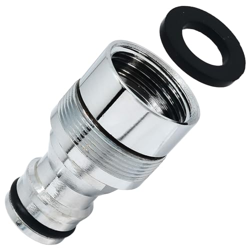 1pcs Brass Faucet Tap Quick Connector Adapter Kit,G 1/2inch Female Coarse Thread Connector,Universal Faucet Adapter for Washing Machine And Pressure Washer(Silver) - size: G 1/2inch Female Thread