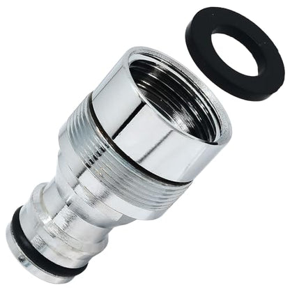 1pcs Brass Faucet Tap Quick Connector Adapter Kit,G 1/2inch Female Coarse Thread Connector,Universal Faucet Adapter for Washing Machine And Pressure Washer(Silver) - size: G 1/2inch Female Thread