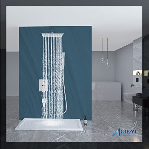 Aolemi Shower Faucet Set with Tub Filler Handheld 10" Head Polish Chrome | Shower Valve and Trim Kit,Handheld Spray,Tub Spout,Single Handle,SUS304,Bathroom Mixer for Remodeling - color: Chrome, size: 10 Inch Shower Head