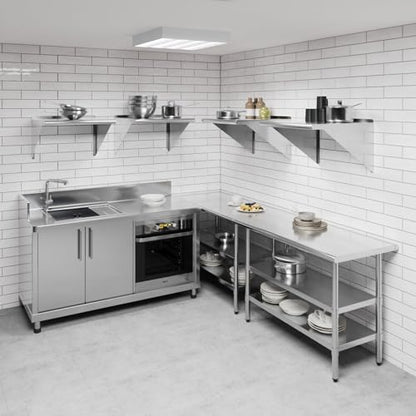 AmGood 24 in. x 24 in. Stainless Steel Wall Shelf | NSF | Metal Shelving | Garage, Laundry, Storage, Utility Room | Restaurant, Commercial Kitchen - size: 24 in. x 24 in.