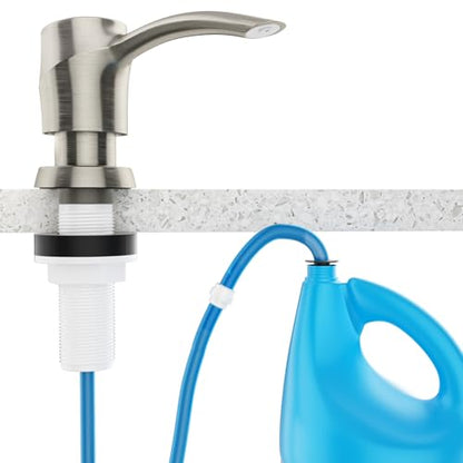 Soap Dispenser for Kitchen Sink Brushed Nickel， Built-in Dispenser, ABS Dispenser Pump with 47”Extension Tube, No More Messy Refills(No Bottle) - color: Brushed Nickel, style: 47'' Tube
