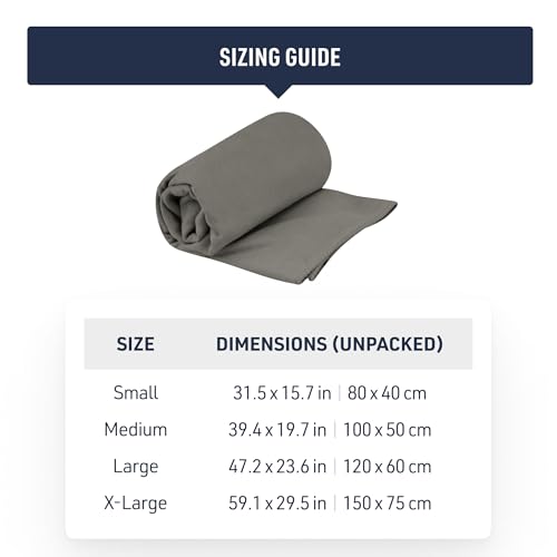 Sea to Summit Drylite Towel, Lightweight Camping and Travel Towel - color: Beluga, size: X-Large