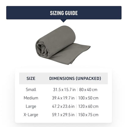 Sea to Summit Drylite Towel, Lightweight Camping and Travel Towel - color: Beluga, size: X-Large