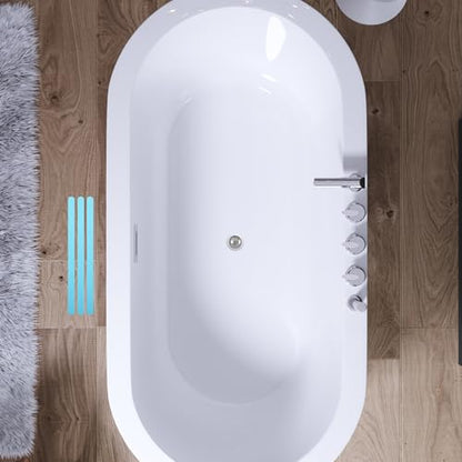 Homoyoyo 24pcs Peva Non Slip Shower Stickers for Bathtubs and Stairs, Waterproof and Resistant to Peeling or Deformation, Safety Strips for Bathrooms and Kitchens