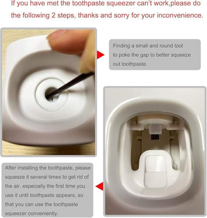MOPMS Automatic Toothpaste Dispenser Wall Mounted for Kids and Adult 1Pcs | Automatic Toothpaste Squeezer Holder for Bathrooms - color: Gray