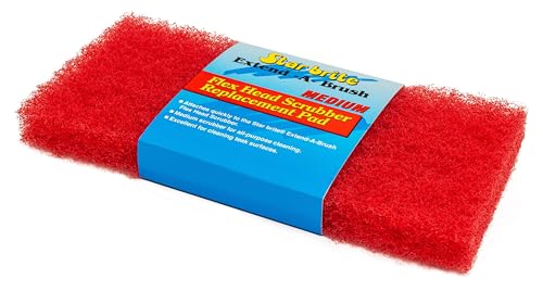 STAR BRITE Large Scrub Red Pad with Flexible Head Scrubber, Medium Texture - color: Red Scrubber (Medium)
