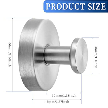 Suction Cup Hooks No Drill Stainless Steel Shower Hooks Towel Hook Heavy Duty on Smooth and Non-Porous Surfaces in Bathrooms Kitchen Bedroom (2, Brushed Nickel) - color: Brushed Nickel