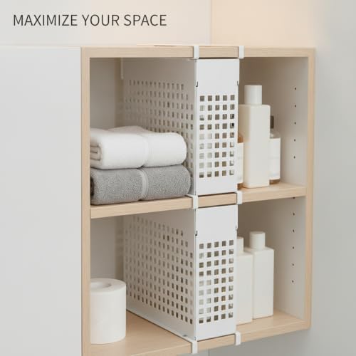 Telescopic Shelf Organizer, Adjustable Stainless Steel Cabinet Divider for Under Sink, Kitchen, Bathroom, and Closet Storage - size: 9.84 x 4.72 x 4.13 in