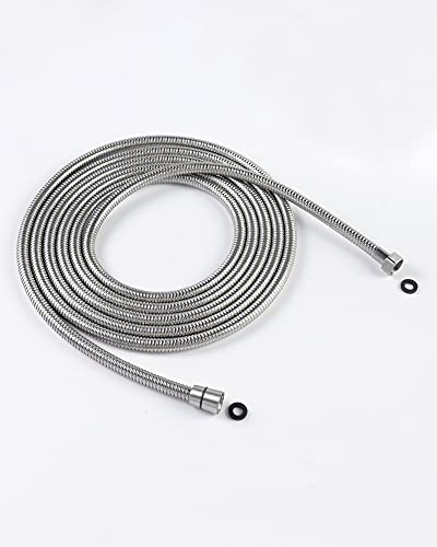 PHASAT Extra Long Shower Hose Replacement, 304 Stainless Steel Shower Head Hose Extension,177 Inches,Brushed Nickel - color: Brushed Nickel, size: 177 Inches