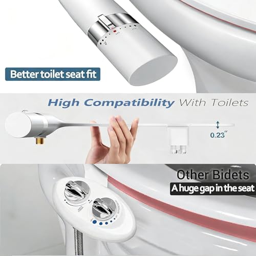 Toilet Seat Attachment Double Nozzle Bidet Adjustable Water Flows None Electric Bidet Toilet Attachment Easy Installation Cold Water Sprayer Bidets for Toilets - color: Asian model