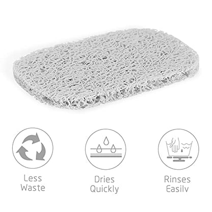 15 Piece Soap Savers Pads - White BPA Free Holder for Bar Soap, Non-Slip Self Draining Dish, Lift for Shower, Kitchen, Bathroom - Tray Bulk Accessories - color: White