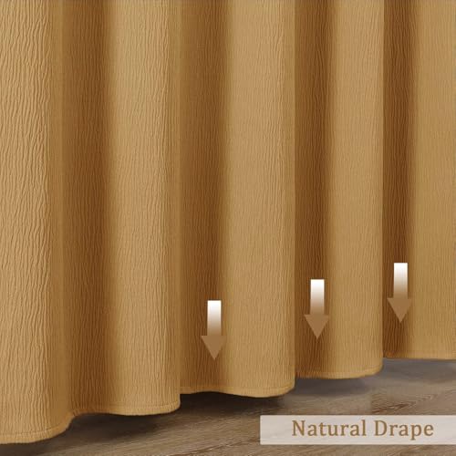 Aiyufeng 3D Textured Gold Shower Curtain for Bathroom, Fabric Shower Curtain Soft Cloth & Hotel Spa Quality, Luxury Boho Bathroom Curtains, Machine Washable, Gold, 72x72 Inches - color: Gold, size: 72"W x 72"L (Pack of 1)