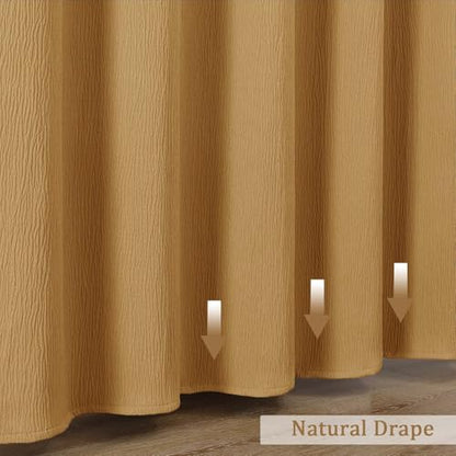 Aiyufeng 3D Textured Gold Shower Curtain for Bathroom, Fabric Shower Curtain Soft Cloth & Hotel Spa Quality, Luxury Boho Bathroom Curtains, Machine Washable, Gold, 72x72 Inches - color: Gold, size: 72"W x 72"L (Pack of 1)