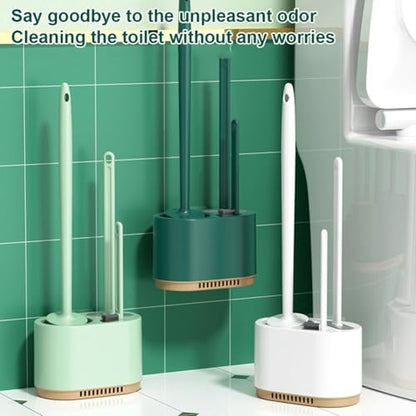 Toilet Brush and Plunger Set,3 in 1 Toilet Plunger and Brush Set,Toilet Bowl Brush and Plunger Set for Bathroom Cleaning,Bathroom Cleaning Tools,Toilet Brush Plunger Combo Bathroom Supplies (Green) - color: Green