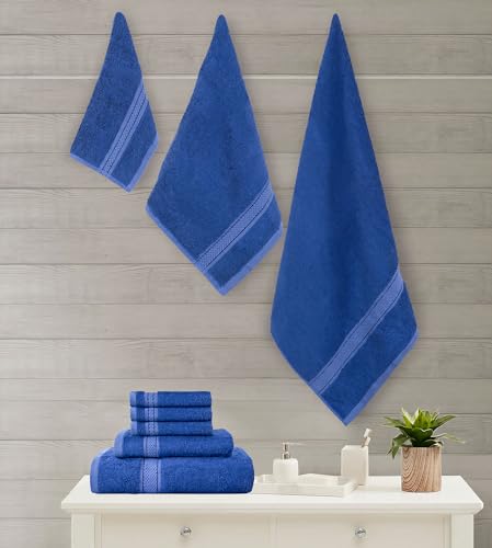 Bath Towel Set 8 PCS (8, Navy) - color: Navy