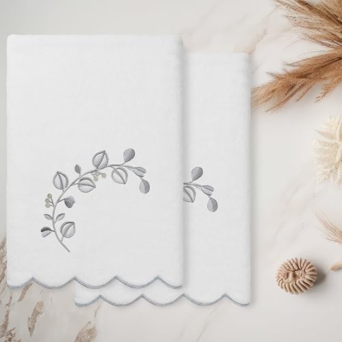 Jardin Turkish Cotton Scallop Towel-Grey-2 Pcs Bath Towel - color: Grey, size: 2 Pcs Bath Towel