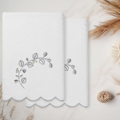 Jardin Turkish Cotton Scallop Towel-Grey-2 Pcs Bath Towel - color: Grey, size: 2 Pcs Bath Towel