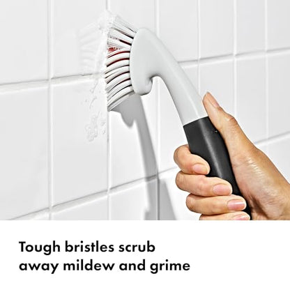 OXO Good Grips Grout Brush & Heavy Duty Scrub Brush Combo Set; Tough, Durable bristles Cut Through Grime and soap scum; Ideal for tubs, Tile Walls, countertops and Floors - style: Grout and Heavy Duty Scrub Brush Set