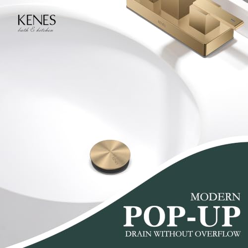 Champagne Bronze Pop Up Bathroom Sink Drain Assembly Without Overflow | Bathroom Vanity Sink Drain Assembly, Built-in Anti-Clogging Strainer, Plastic Pop Up Drain for Bathroom Vanity Vessel Sink - color: Champagne Bronze, size: Big Pop up Cap (Without Ove