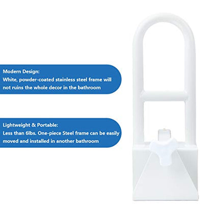 Butizone Bathtub Safety Rail, Medical Adjustable Tub Grab Bar Handle Clamp Safety Handrail Support for Seniors and Elderly