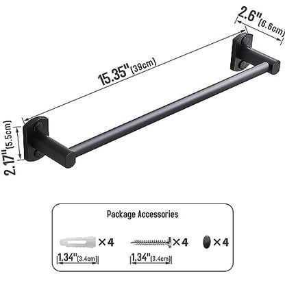 Black Towel Bar, Hand Towel Rack for Bathroom Wall Mounted Towel Hanger, Kitchen Bath Towel Holder, Toilet Towel Rod, 16 Inch - size: 16 Inch Single Bar