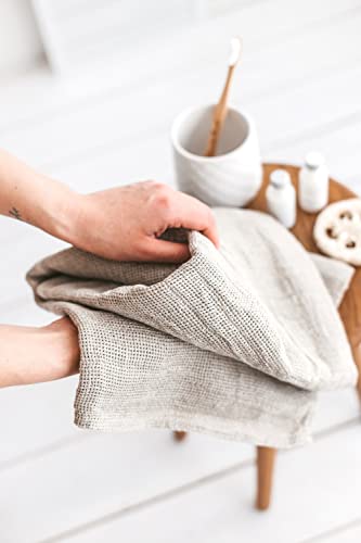 Open Weave Exfoliating Bath Towel - Natural 100% Linen Flax - Quick Dry Hair Towel Wrap for Women - Thin Lightweight Bath Towel 30x54-Inch - size: 30x54 Inch Bath Towel