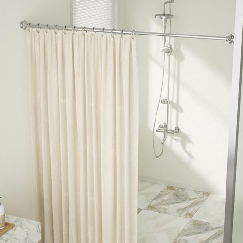 Shower Rod-EUPLAR Shower Curtain Rod, 43-72 Inches Adjustable Spring Tension Curtain Rod, No Drill, Rust Proof, Non-Slip Tension Shower Curtain Rods for Bathroom, Chrome