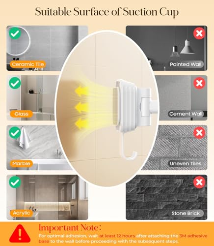 Gospire No-Drill Wall Mounted Lighted Makeup Mirror with Magnification 10X | LED Display & Hooks, 7 Inch Rechargeable Magnifying Vanity Mirror with Lights, 3 Color Dimmable Lights, LED Bathroom Mirrors