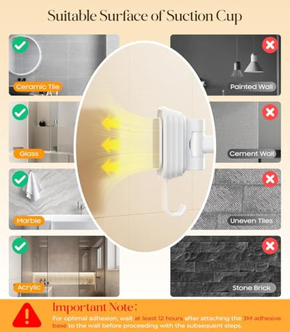 Gospire No-Drill Wall Mounted Lighted Makeup Mirror with Magnification 10X | LED Display & Hooks, 7 Inch Rechargeable Magnifying Vanity Mirror with Lights, 3 Color Dimmable Lights, LED Bathroom Mirrors