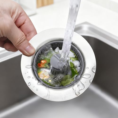 Kitchen Sink Strainer Drain Filter with Removable Basket, Fits Standard 3.5 Inch Drains, Easy to Clean and Prevent Clogs - color: Silver Electroplating, size: 4.4 Inch