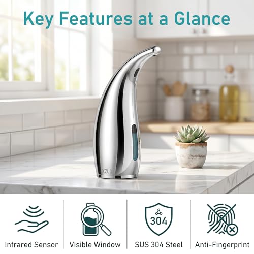Automatic Soap Dispenser,4 Adjustable Levels Touchless Hand Sanitizer Pump with Infrared Sensor, Countertop Electric Soap Dispenser for Bathroom,Kitchen(TS2012) (Silver-Pink-Blue) - color: Silver Set