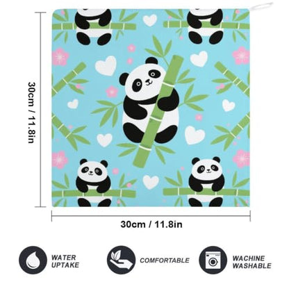 Panda Bamboo, Quick Dry Hand Towel with Hanging Loop for Gym | Absorbent Microfiber Bathroom Towel, Fast Drying Kitchen Towel, Soft Wash Cloth for Pool Bath Shower Fitness Travel, 12 Inch - size: 4PCS