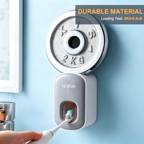 MOPMS Automatic Toothpaste Dispenser Wall Mounted for Kids and Adult 1Pcs | Automatic Toothpaste Squeezer Holder for Bathrooms - color: Light Grey