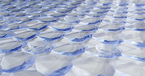 Splash Home Diamond Bathtub Mat Non-Slip, Shower Mat with 58 Suction Cups and Drain Holes Bath, 27 L x 15 W Inches, Machine Washable, PVC - Clear