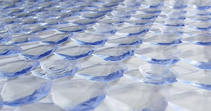 Splash Home Diamond Bathtub Mat Non-Slip, Shower Mat with 58 Suction Cups and Drain Holes Bath, 27 L x 15 W Inches, Machine Washable, PVC - Clear