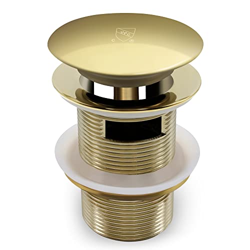 FerdY Pop-up Drain for Freestanding Bathtub, cUPC Certification, Freestanding Bathtub Drain Stopper, Polished Gold - color: Polished Gold