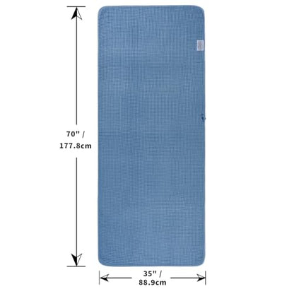 POLYTE 430 GSM Poly Blend Microfiber Waffle Bath Sheet XL Set, 35x70 in | 2 Pack, Oversize, Lint Free, Quick Dry - color: Blue, size: X Large