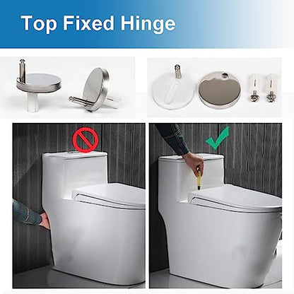 Toilet seat, With Quick Release for Easy Cleaning and Simple Top Fixing Slow Close Toilet Lid for D Shaped Loo Seat - size: 02A