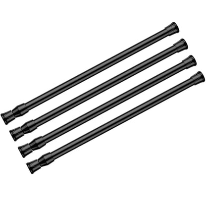 Spring Tension Curtain Rods Short Tension Rod (Black,12" to 19"-4Pcs) - color: Black, size: 12" to 19"-4Pcs