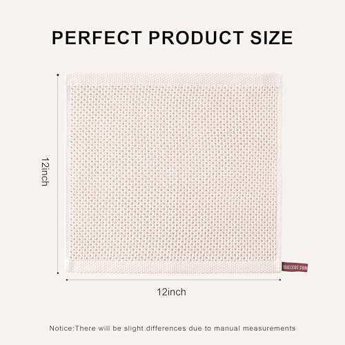 joybest Cotton Kitchen Dish Cloths, 8-Pack Waffle Weave Ultra Soft Absorbent Dish Towels Washcloths Quick Drying Dish Rags, 12x12 Inches, Beige - color: Beige, size: 12 in x 12 in