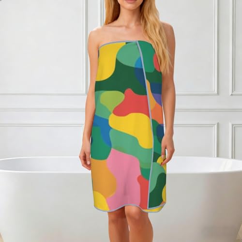 Waffle Bath Towel 29"x58" Quick Dry Vibrant Abstract Pattern Bath Towel, Lightweight Fast Drying Towel, Soft Large Bath Towel for Bathroom, Gym, Travel, Beach Towel