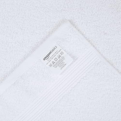 Amazon Basics 100% Cotton Hand Towels, Fade-Resistant, Soft and Absorbent, 16 x 26 inches, White, 6-Pack - color: White, size: Hand Towel (Pack of 6), style: Classic